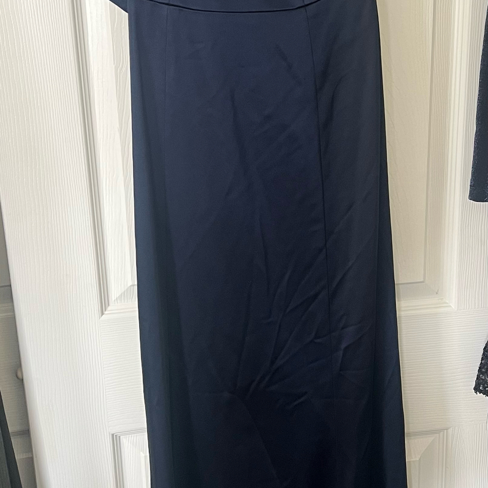Dress the population navy gown